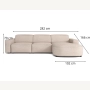 Olio Selezione Sofa w kształcie litery L Tkanina Raven 30